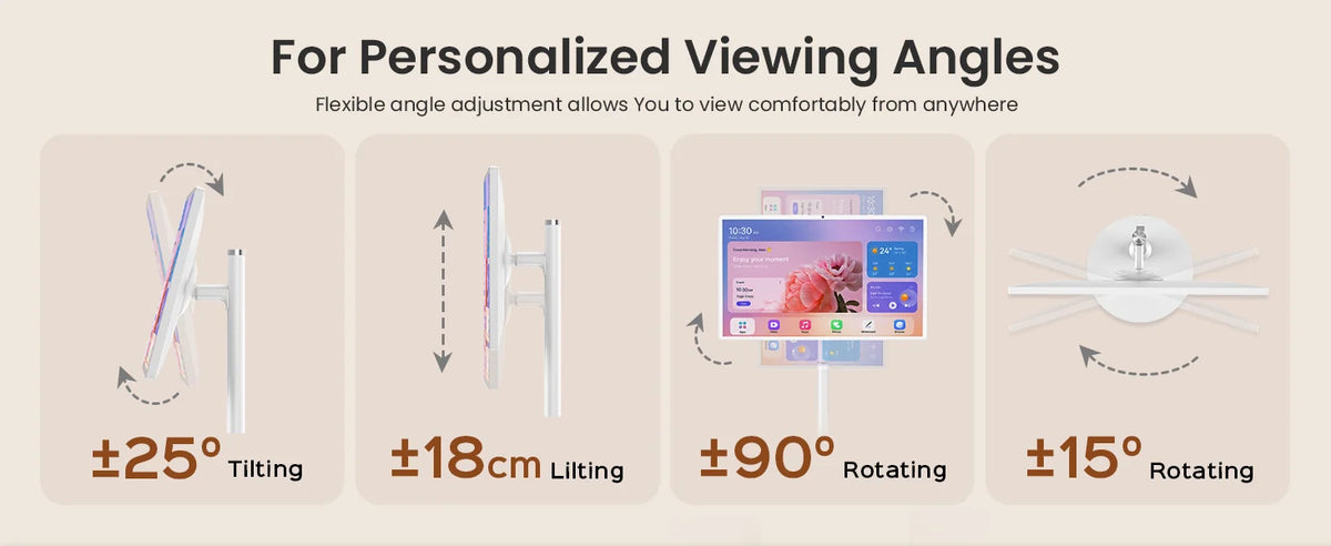 Bisprico JUNA 3 Pro — Adjustable height, tilt and screen rotation
